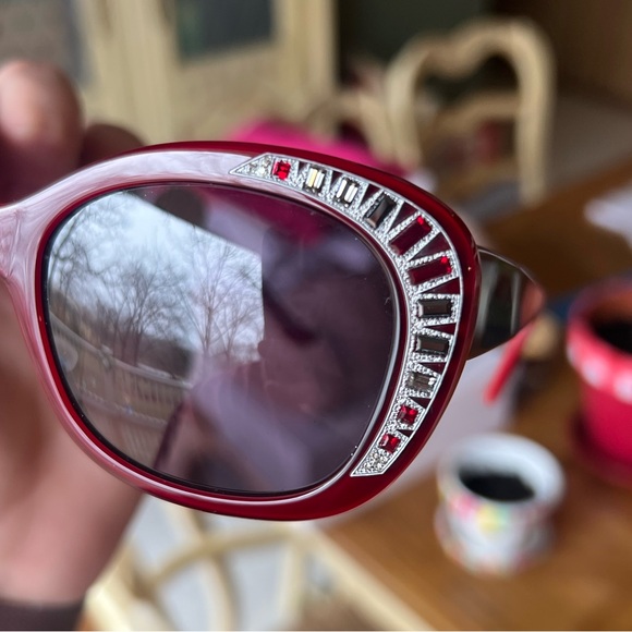 Judith Lieber Red Sunglasses JL1623 - Picture 3 of 5